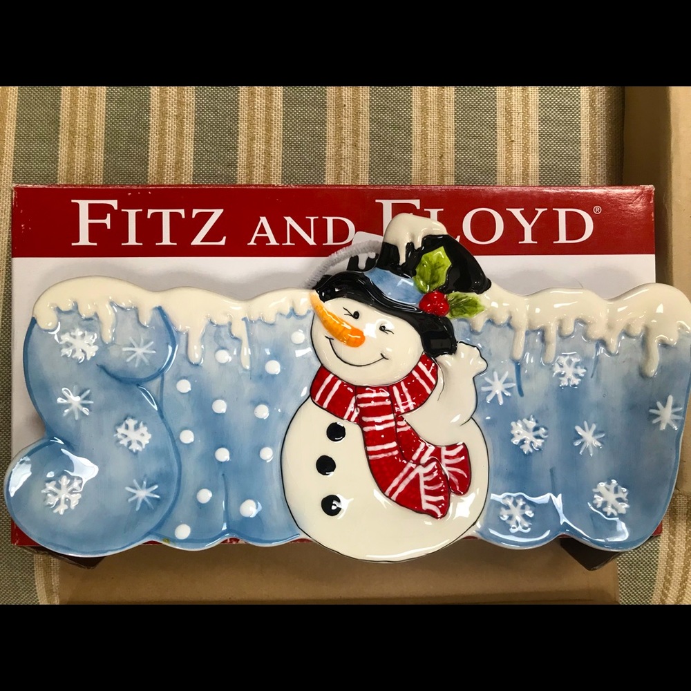 Fitz and Floyd snowman dish